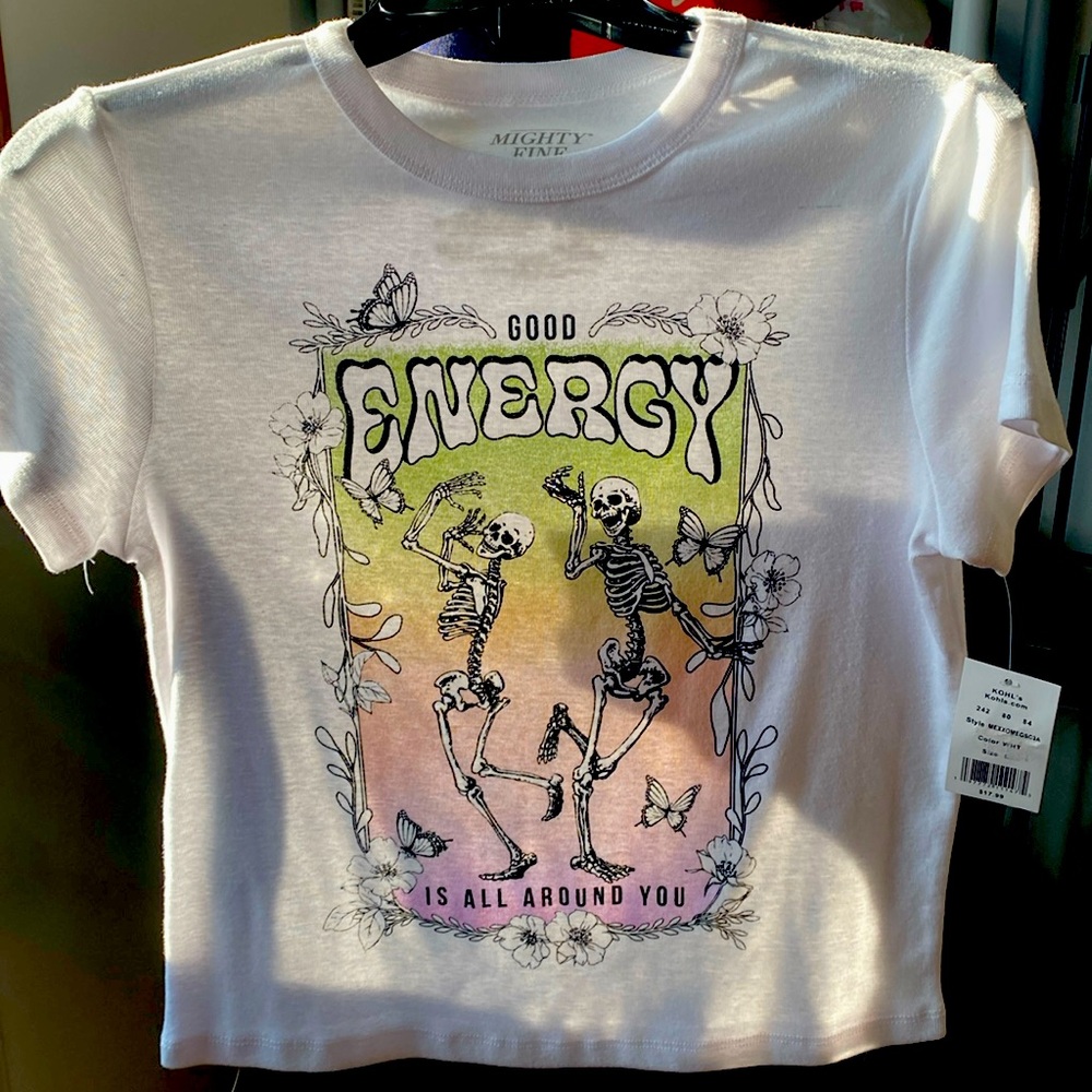 NEW WITH TAGS! Two (2) novelty T-shirt Junior Small and Junior Large available